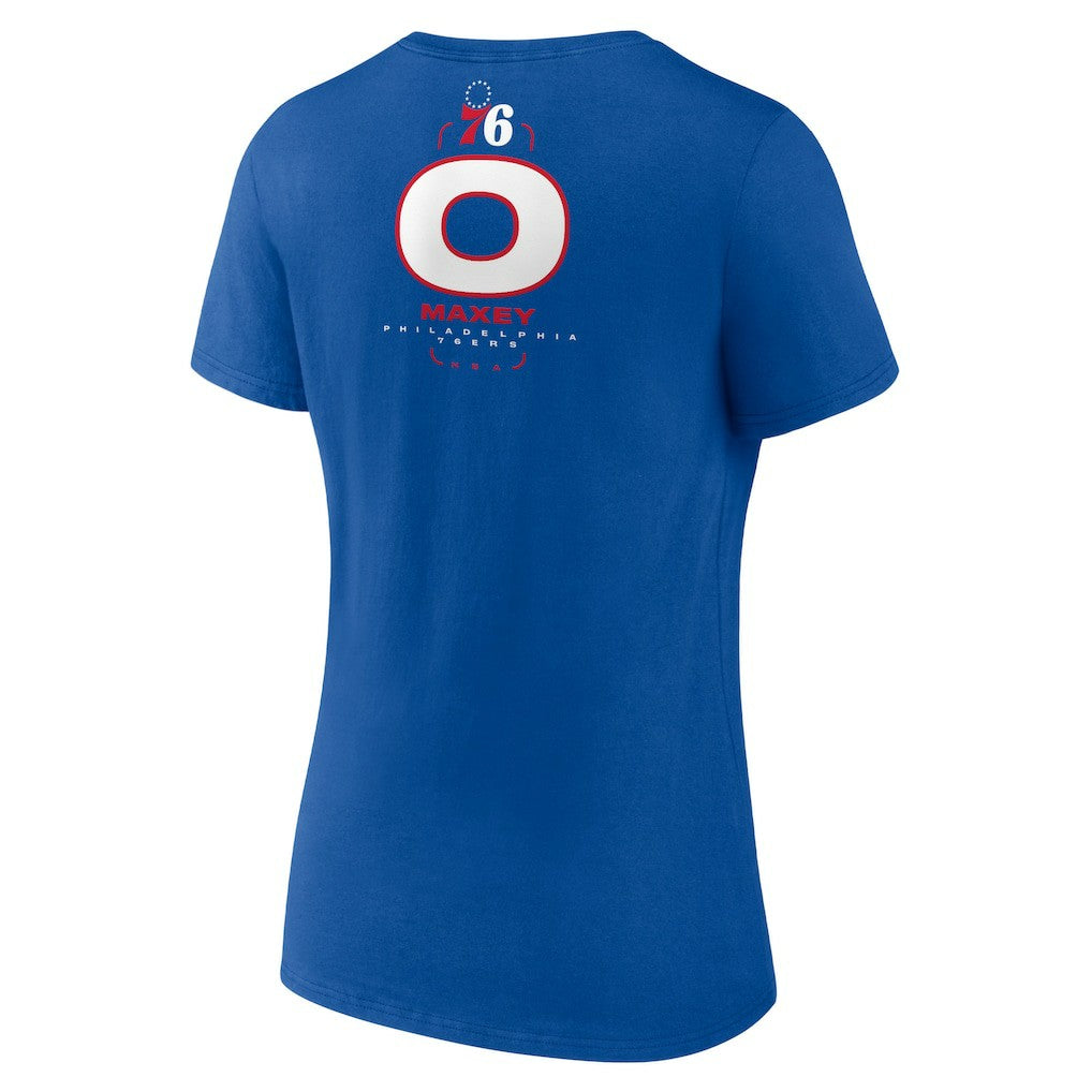 Tyrese Maxey Philadelphia 76ers Women's Behind The Back Name & Number V-Neck T-Shirt - Royal shop