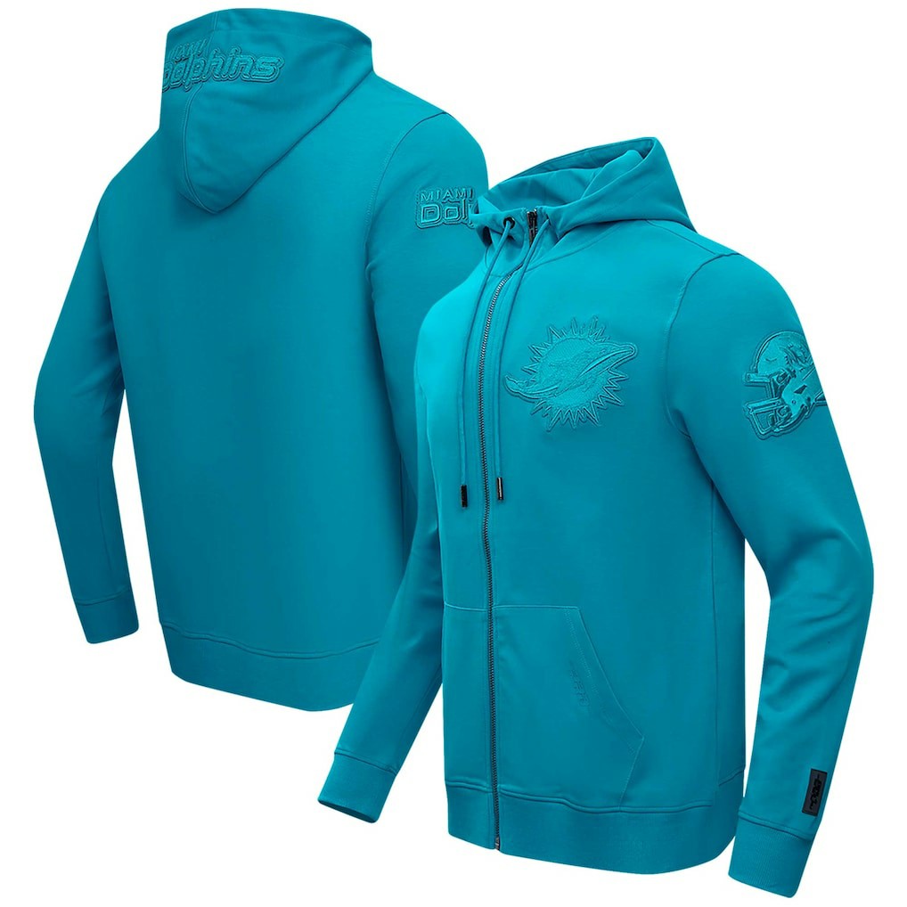 Miami Dolphins Pro Standard Triple Tonal Full-Zip Hoodie - Aqua sale