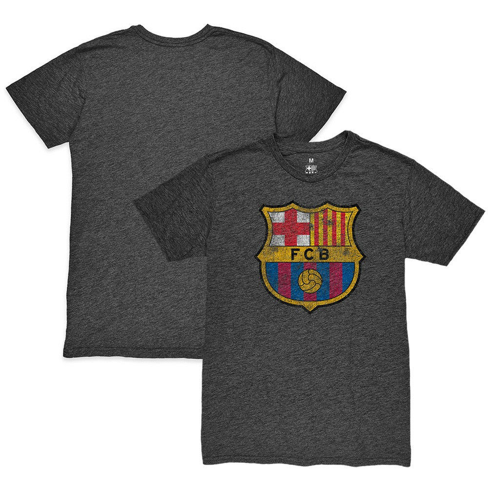 Barcelona 1863FC Color Crest Twisted Tri-Blend Slub T-Shirt - Heather Black for sale
