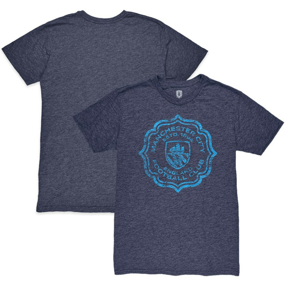 Manchester City 1863FC Retro Flourish Twisted Tri-Blend Slub T-Shirt - Heather Navy on sale
