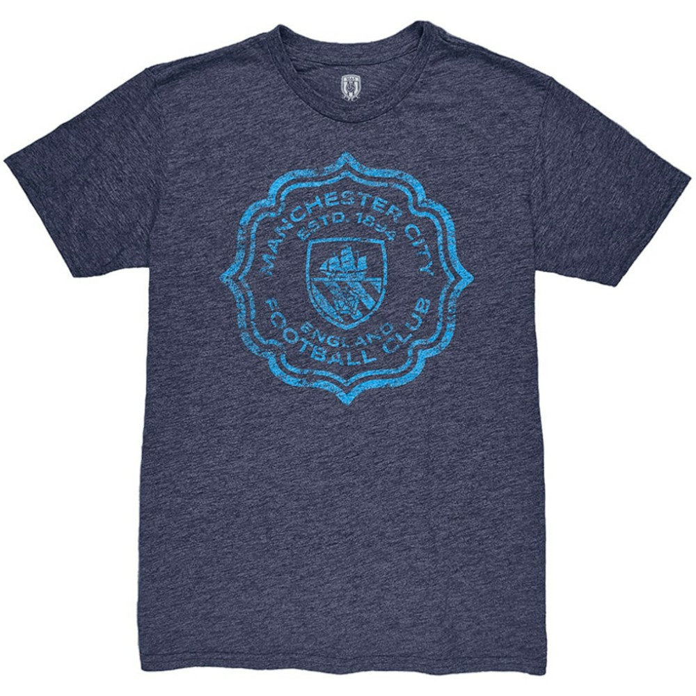 Manchester City 1863FC Retro Flourish Twisted Tri-Blend Slub T-Shirt - Heather Navy on sale
