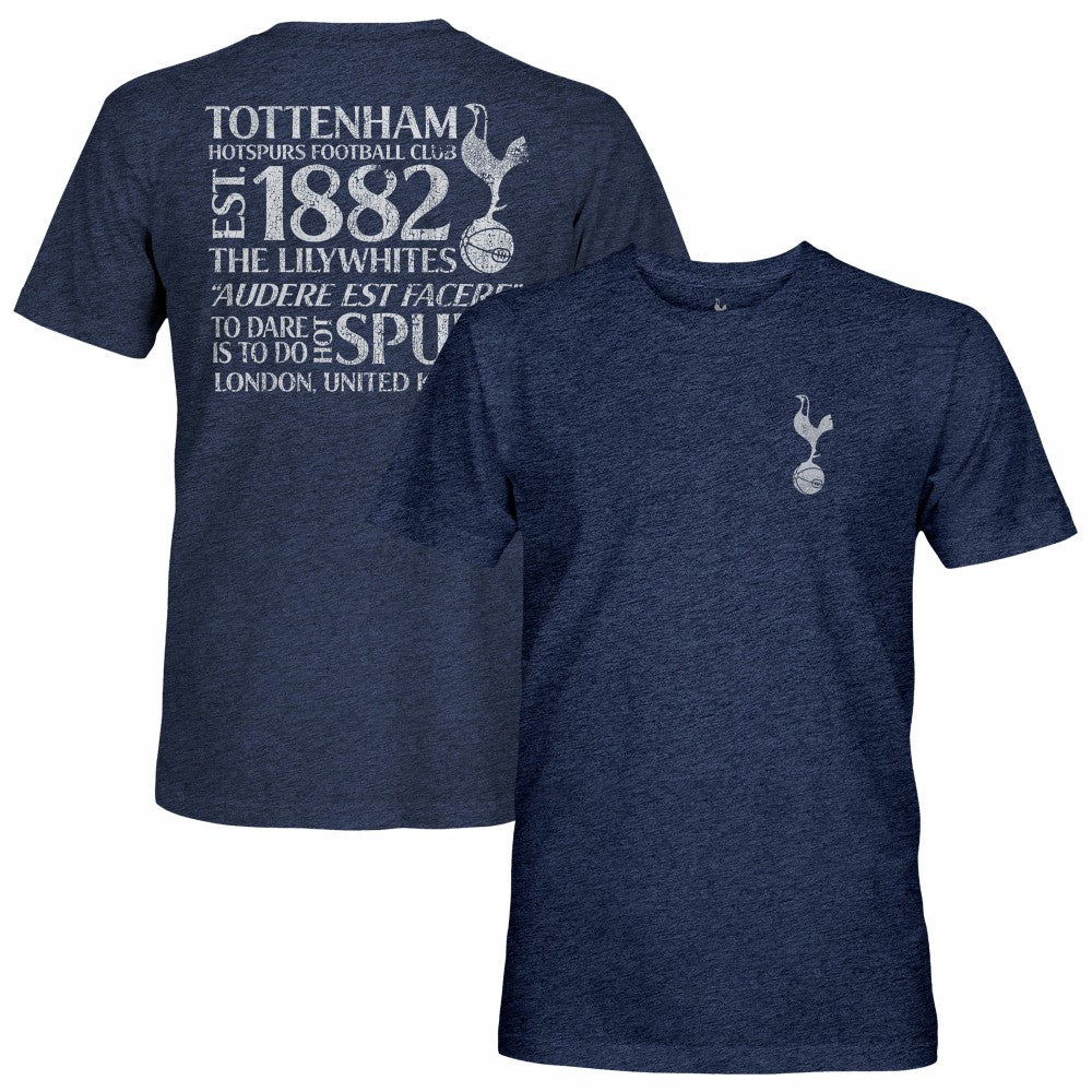 Tottenham Hotspur 1863FC Front Back Text Twisted Tri-Blend Slub T-Shirt - Heather Navy online