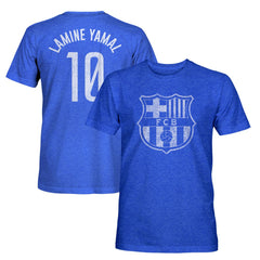 Lamine Yamal Barcelona 1863FC Player Name & Number Twisted Tri-Blend Slub T-Shirt - Heather Royal online