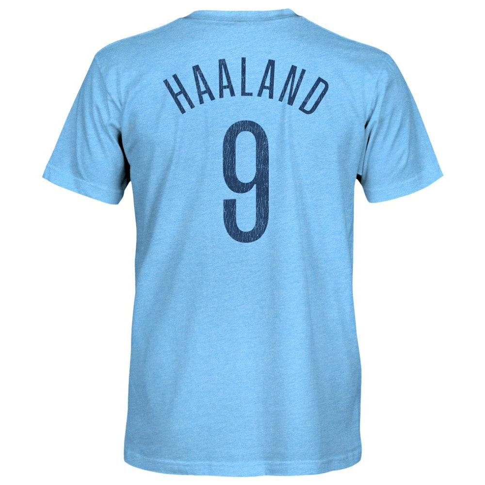 Erling Haaland Manchester City 1863FC Player Name & Number Twisted Tri-Blend Slub T-Shirt - Sky Blue sale