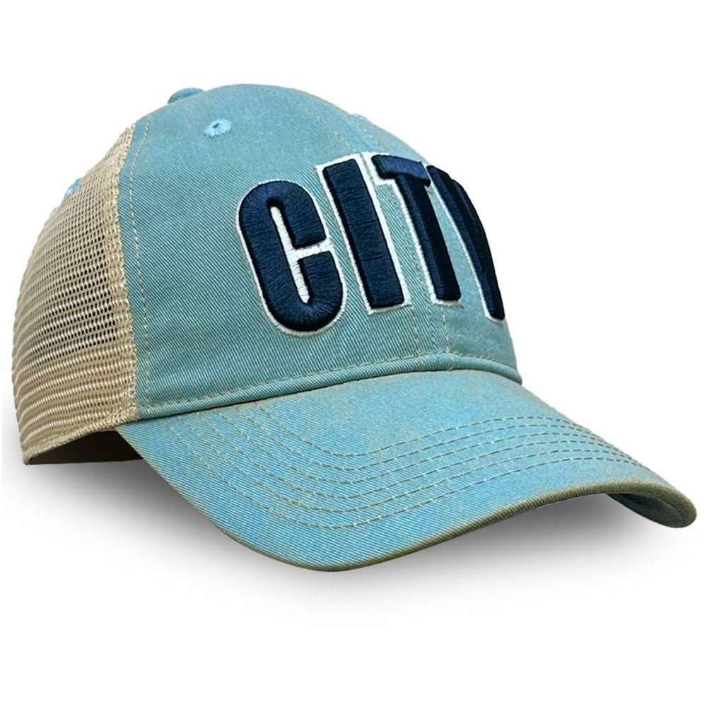 Manchester City 1863FC Washed Trucker Adjustable Hat - Sky Blue discount
