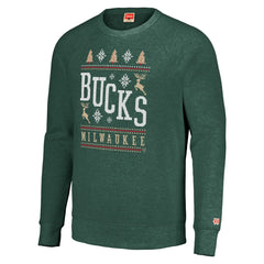 Milwaukee Bucks Homage Unisex Holiday Raglan Pullover Sweatshirt - Hunter Green cheap