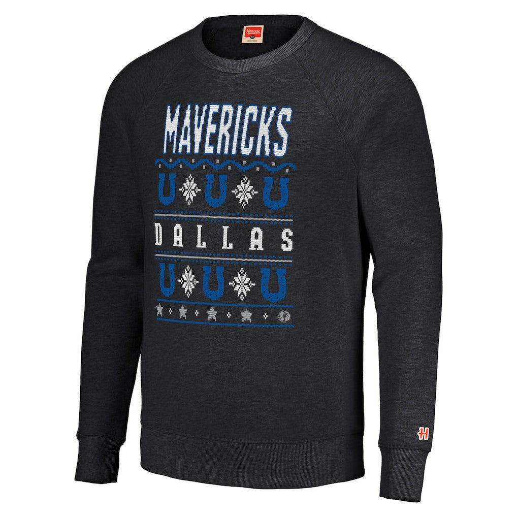 Dallas Mavericks Homage Unisex Holiday Raglan Pullover Sweatshirt sale - Charcoal sale