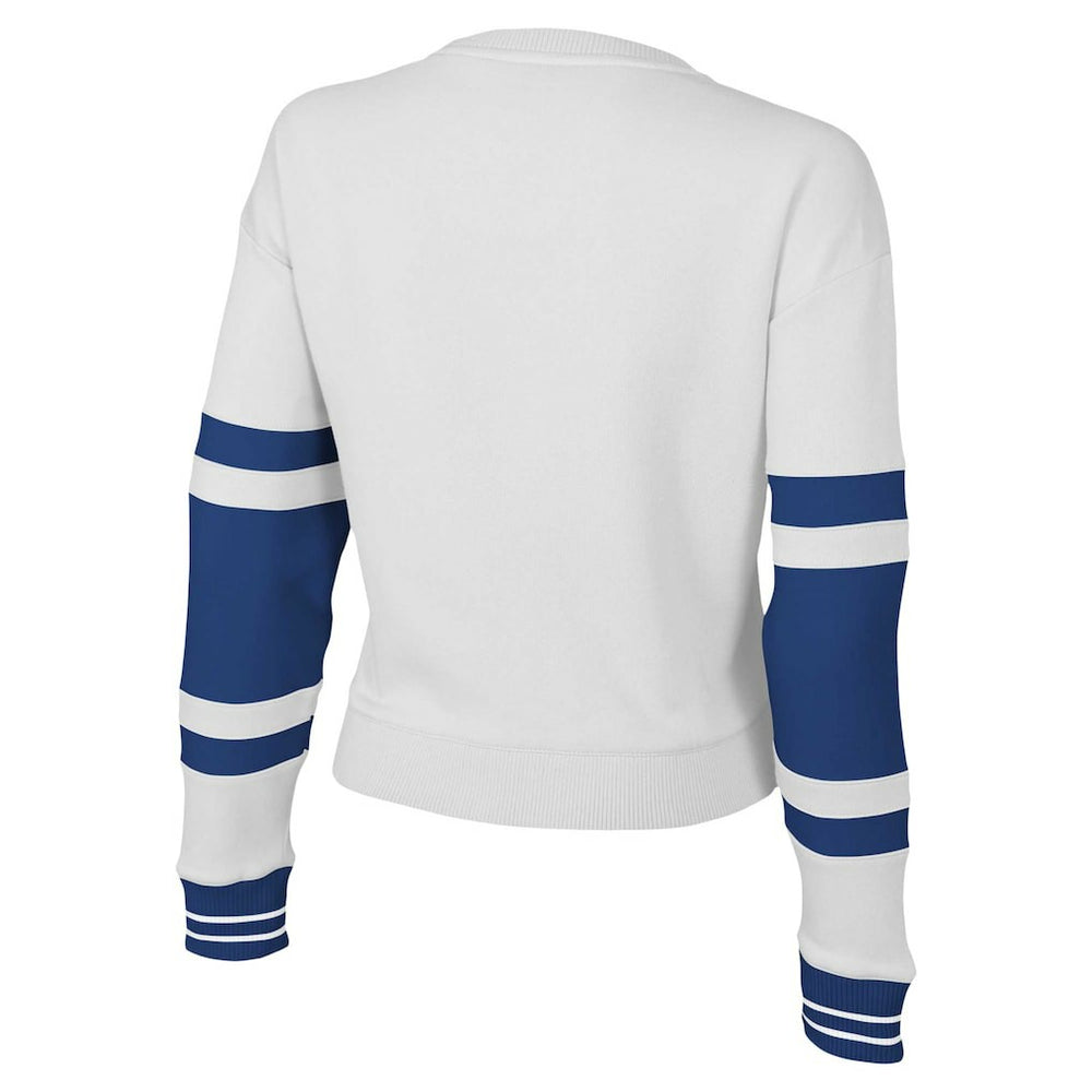 Philadelphia 76ers Stadium Essentials Women's Scrimmage Cropped Pullover Sweatshirt - White on sale