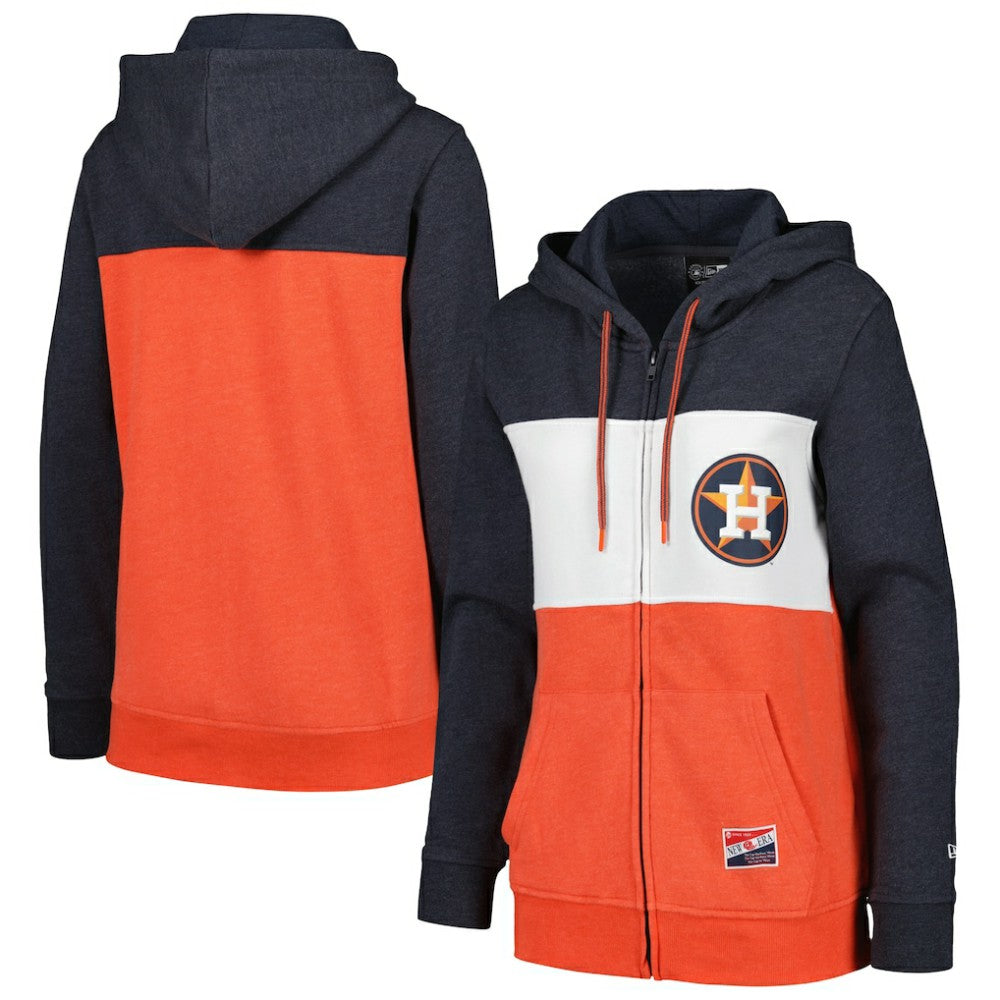 Houston Astros Women's Color Block Full-Zip Hoodie Jacket - Navy | New Era