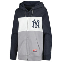 New York Yankees Women's Color Block Full-Zip Hoodie Jacket - Navy | New Era