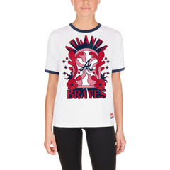 Atlanta Braves Women's Oversized Ringer T-Shirt - White | New Era