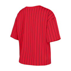 St. Louis Cardinals Women's Boxy Pinstripe T-Shirt - Red | New Era