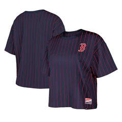 Boston Red Sox Women's Boxy Pinstripe T-Shirt - Navy | New Era