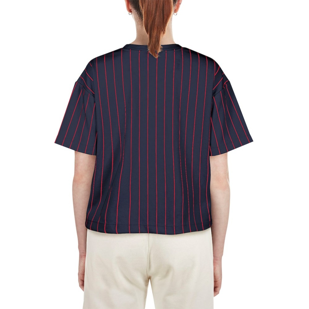Boston Red Sox Women's Boxy Pinstripe T-Shirt - Navy | New Era