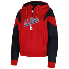 St. Louis Cardinals Women's Color Block Fleece Quarter-Zip Hoodie - Red | New Era