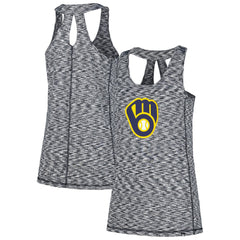 Milwaukee Brewers Women's Space Dye Keyhole Back Tank Top - Navy | New Era