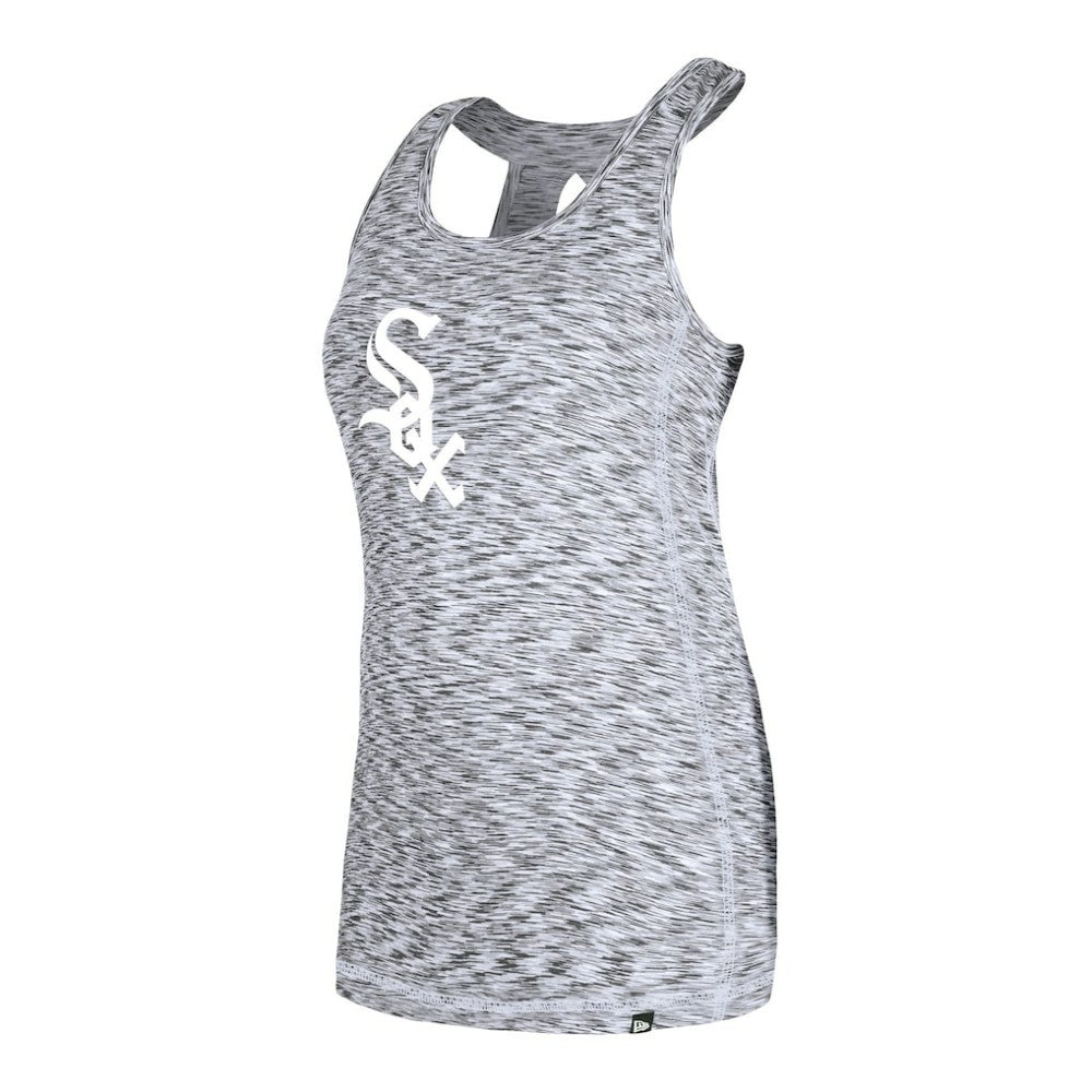 Chicago White Sox Women's Space Dye Keyhole Back Tank Top - Black | New Era