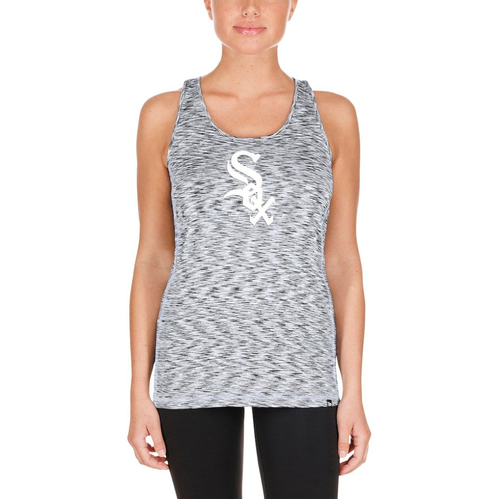 Chicago White Sox Women's Space Dye Keyhole Back Tank Top - Black | New Era