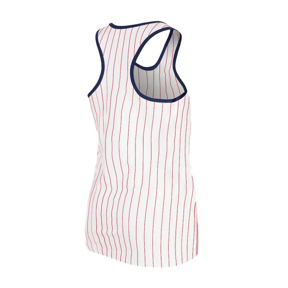 St. Louis Cardinals Women's Sequin Pinstripe Racerback Tank Top - White | New Era