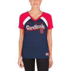 St. Louis Cardinals Women's Heathered Raglan V-Neck T-Shirt - Navy | New Era