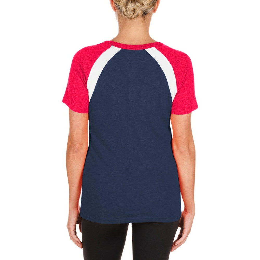 St. Louis Cardinals Women's Heathered Raglan V-Neck T-Shirt - Navy | New Era