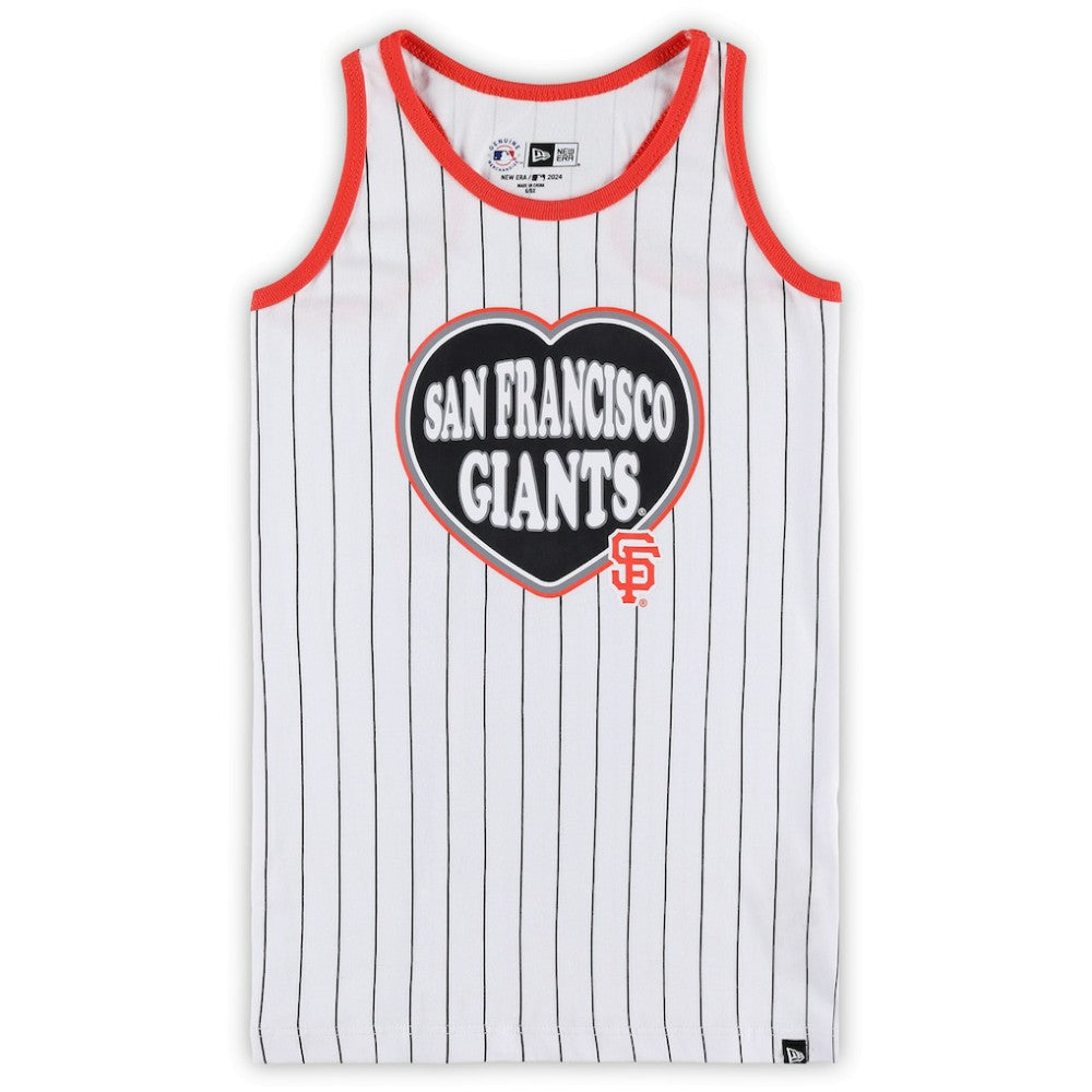 San Francisco Giants Girls Youth Pinstripe Tank Top - White | New Era