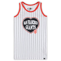San Francisco Giants Girls Youth Pinstripe Tank Top - White | New Era
