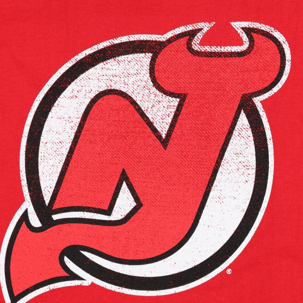 New Jersey Devils Profile Women's Plus Size Distressed Printed Name & Number Long Sleeve T-Shirt Red