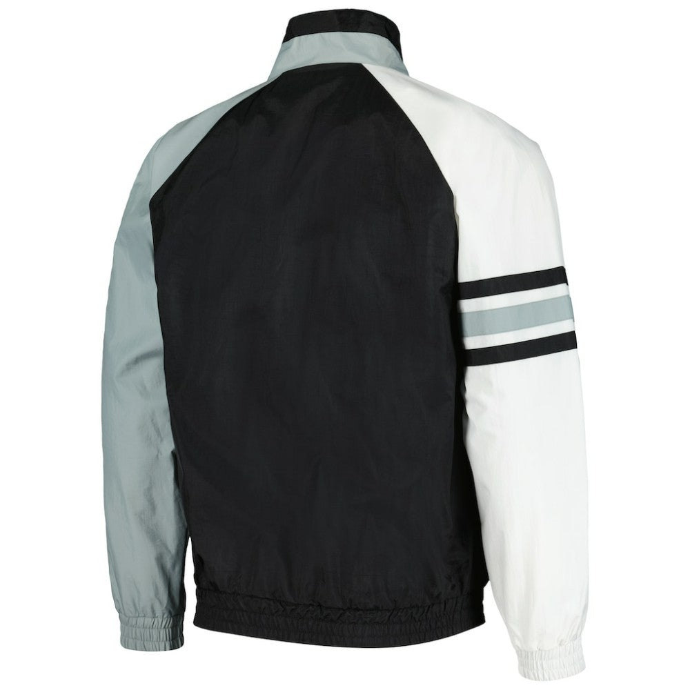 Chicago White Sox Starter Elite Raglan Half-Zip Jacket - Black/White