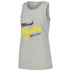 Pittsburgh Pirates Soft as a Grape Women's Gauze High Neck Tank Top - Gray