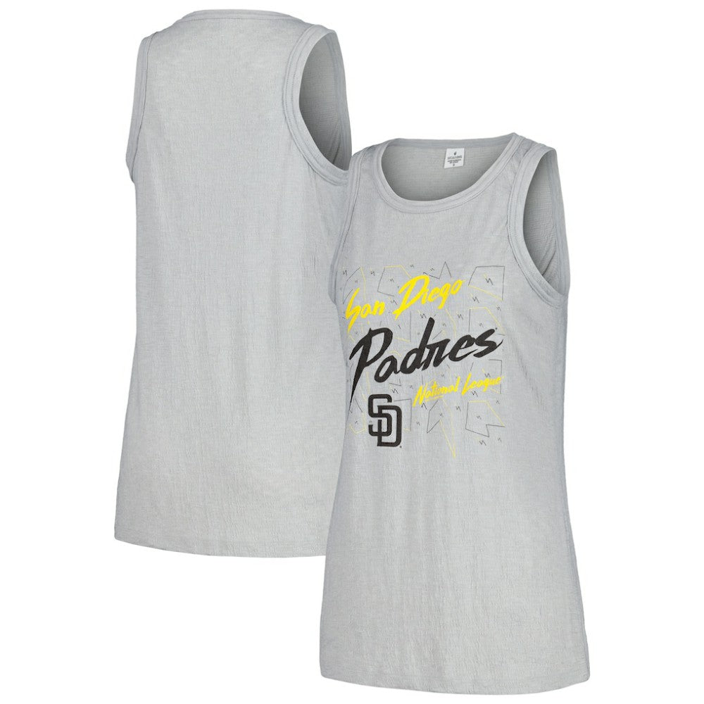 San Diego Padres Soft as a Grape Women's Gauze High Neck Tank Top - Gray