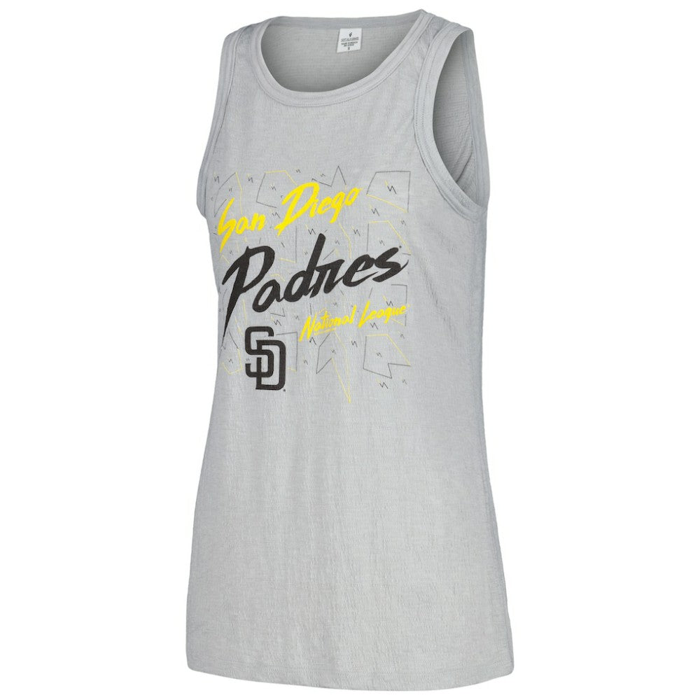 San Diego Padres Soft as a Grape Women's Gauze High Neck Tank Top - Gray
