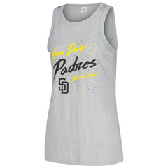 San Diego Padres Soft as a Grape Women's Gauze High Neck Tank Top - Gray