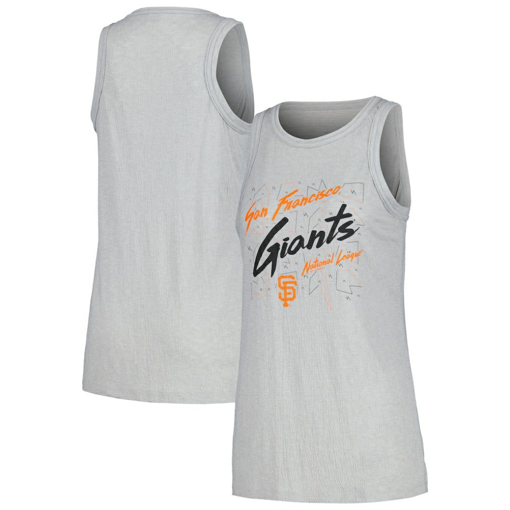 San Francisco Giants Soft as a Grape Women's Gauze High Neck Tank Top - Gray