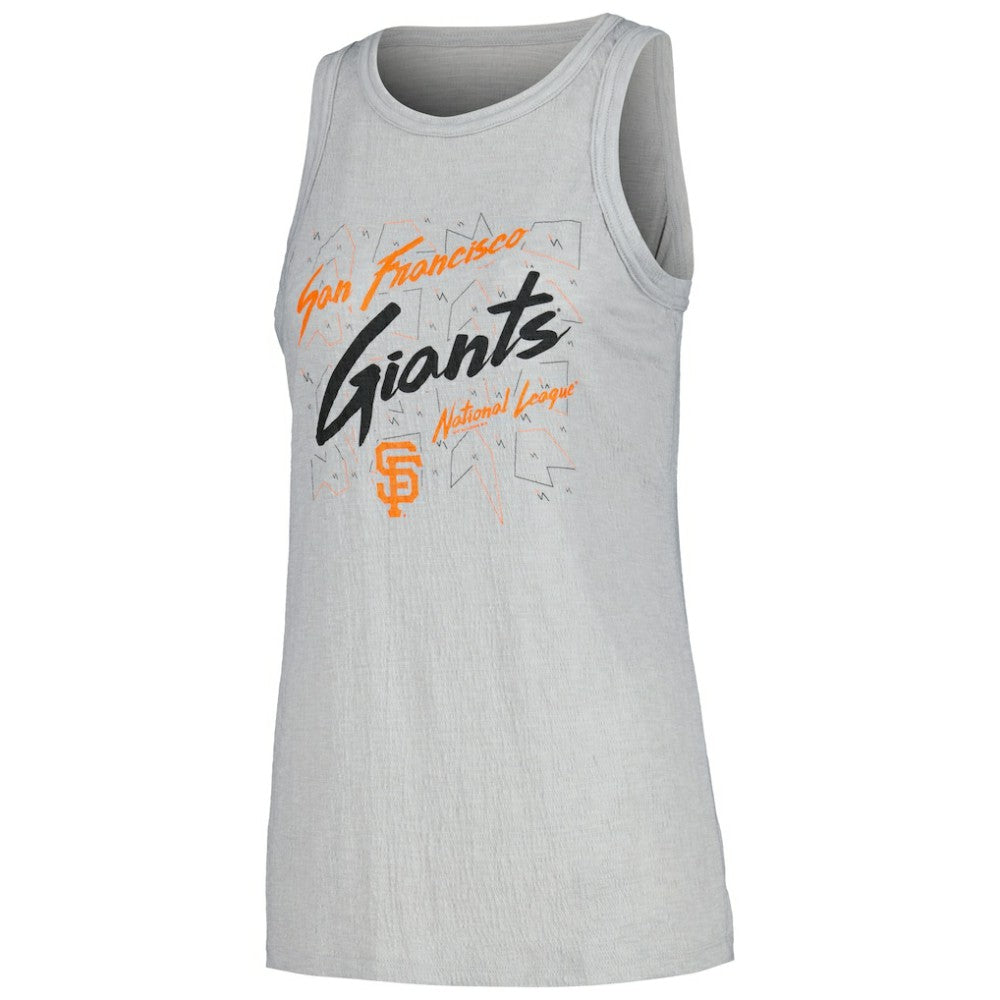 San Francisco Giants Soft as a Grape Women's Gauze High Neck Tank Top - Gray