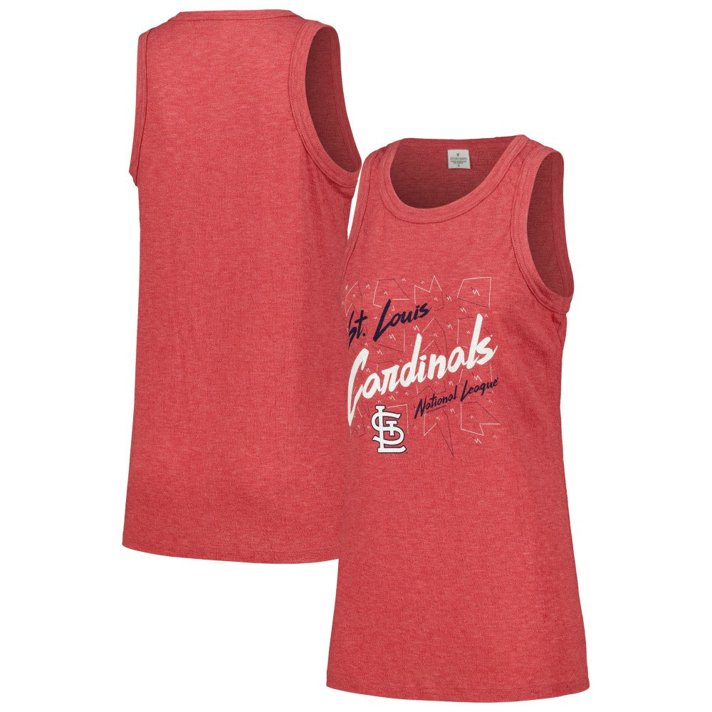 St. Louis Cardinals Soft as a Grape Women's Gauze High Neck Tank Top - Red