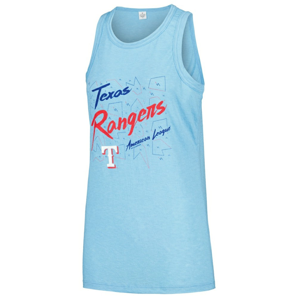 Texas Rangers Soft as a Grape Women's Gauze High Neck Tank Top - Light Blue