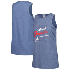 Atlanta Braves Soft as a Grape Women's Gauze High Neck Tank Top - Navy