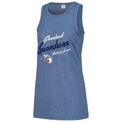 Cleveland Guardians Soft as a Grape Women's Gauze High Neck Tank Top - Navy