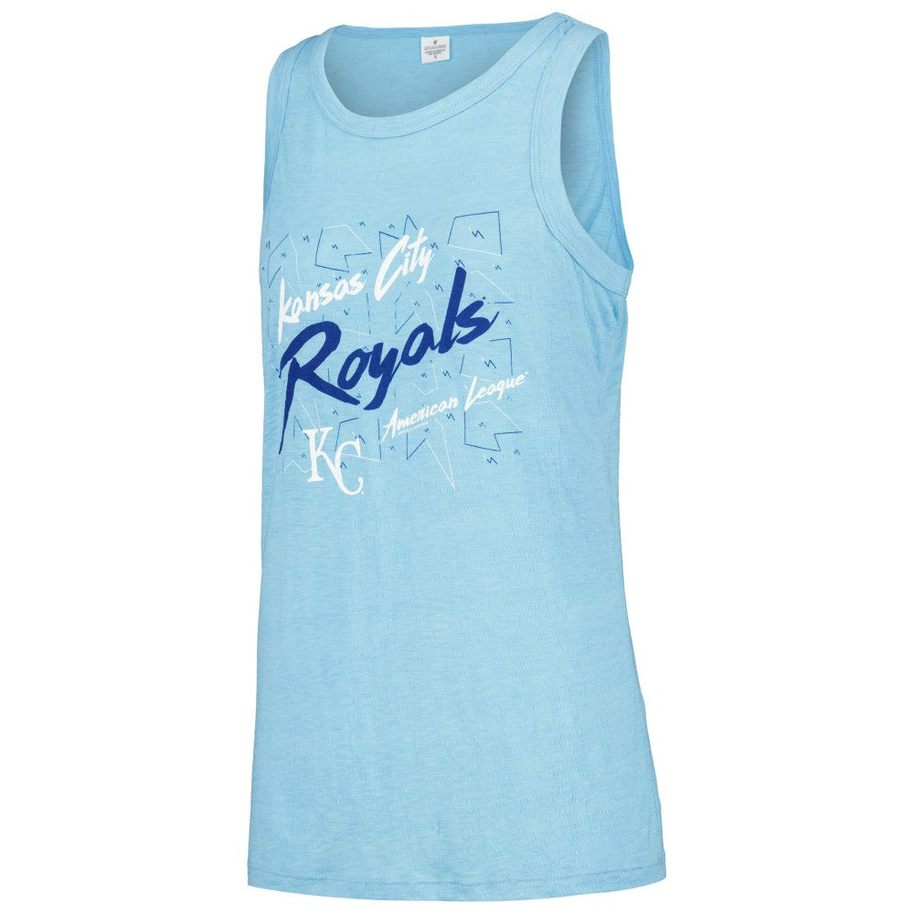 Kansas City Royals Soft as a Grape Women's Gauze High Neck Tank Top - Light Blue