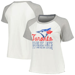 Toronto Blue Jays Soft as a Grape Women's Plus Size Baseball Raglan T-Shirt - White