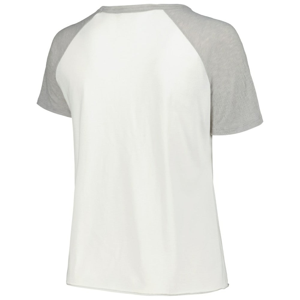 Toronto Blue Jays Soft as a Grape Women's Plus Size Baseball Raglan T-Shirt - White
