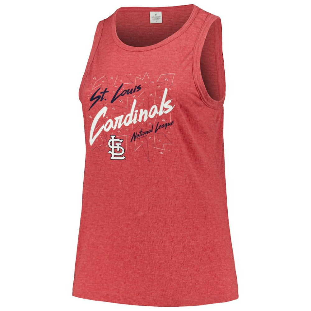 St. Louis Cardinals Soft as a Grape Women's Plus Size Curvy High Neck Tri-Blend Tank Top - Red