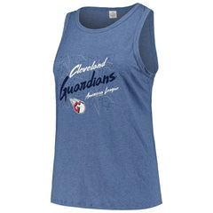 Cleveland Guardians Soft as a Grape Women's Plus Size Curvy High Neck Tri-Blend Tank Top - Navy