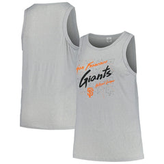 San Francisco Giants Soft as a Grape Women's Plus Size Curvy High Neck Tri-Blend Tank Top - Steel