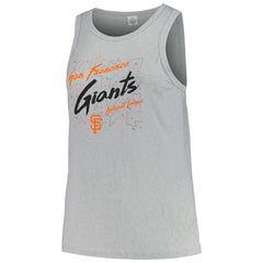 San Francisco Giants Soft as a Grape Women's Plus Size Curvy High Neck Tri-Blend Tank Top - Steel