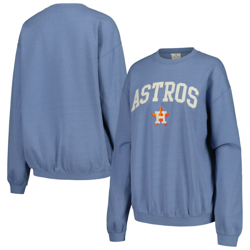 Houston Astros Soft as a Grape Women's Pigment Dye Pullover Sweatshirt - Navy