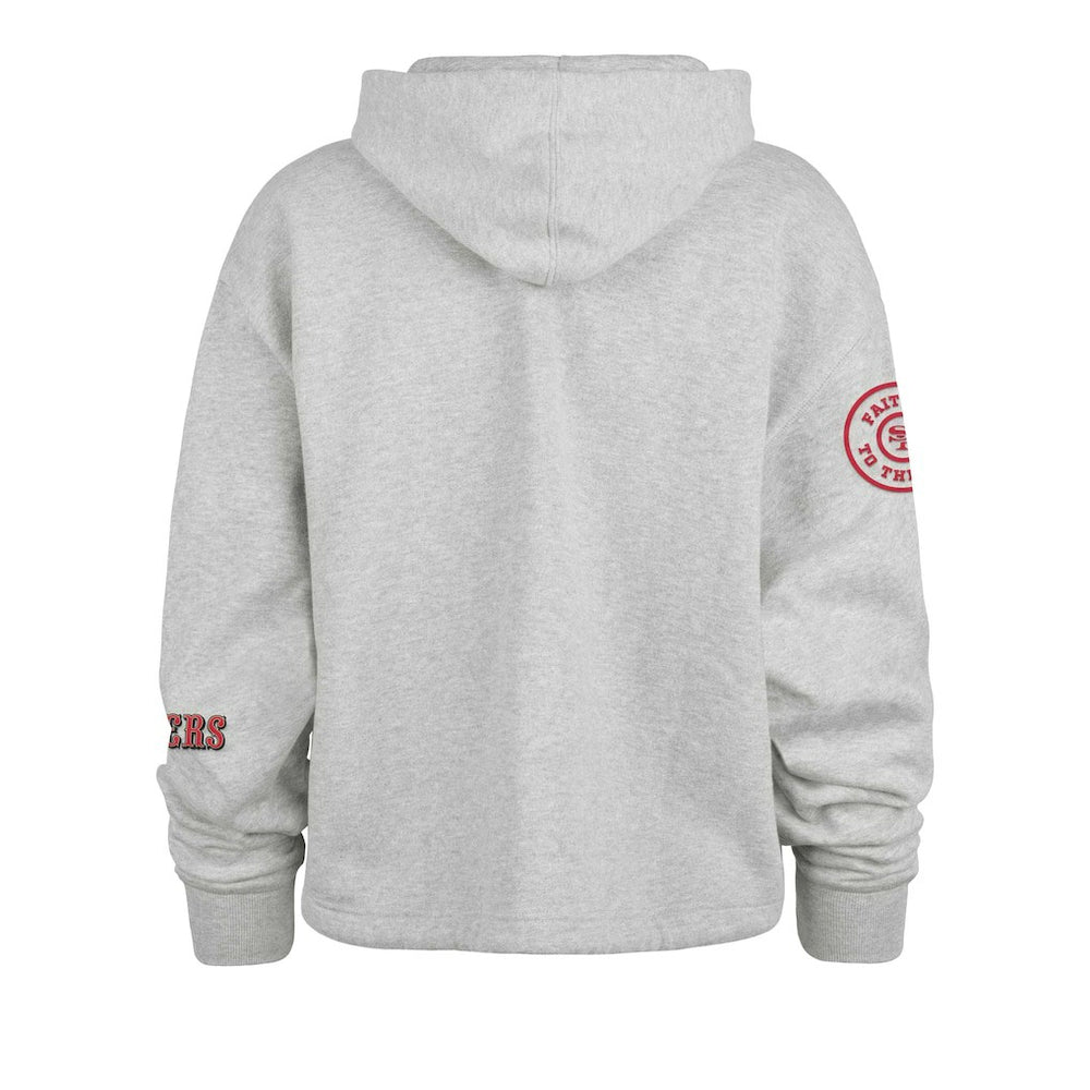 San Francisco 49ers '47 Women's High Hopes Long Sleeve Cropped Hoodie - Heather Gray for sale