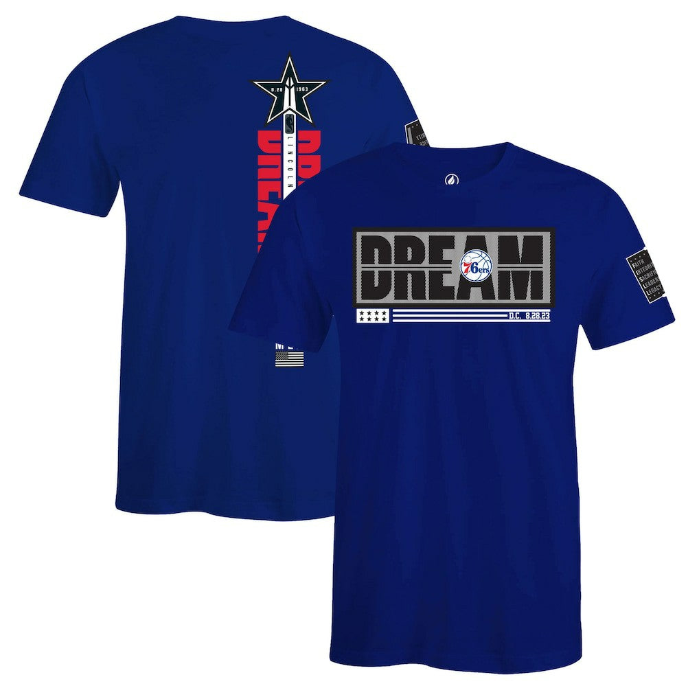 Philadelphia 76ers FISLL x Black History Collection Unisex T-Shirt - Blue for sale