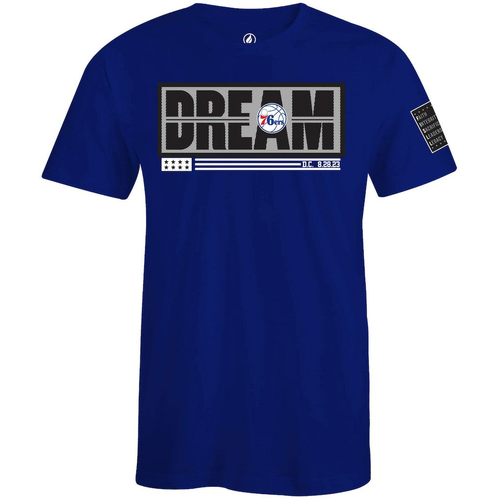 Philadelphia 76ers FISLL x Black History Collection Unisex T-Shirt - Blue for sale